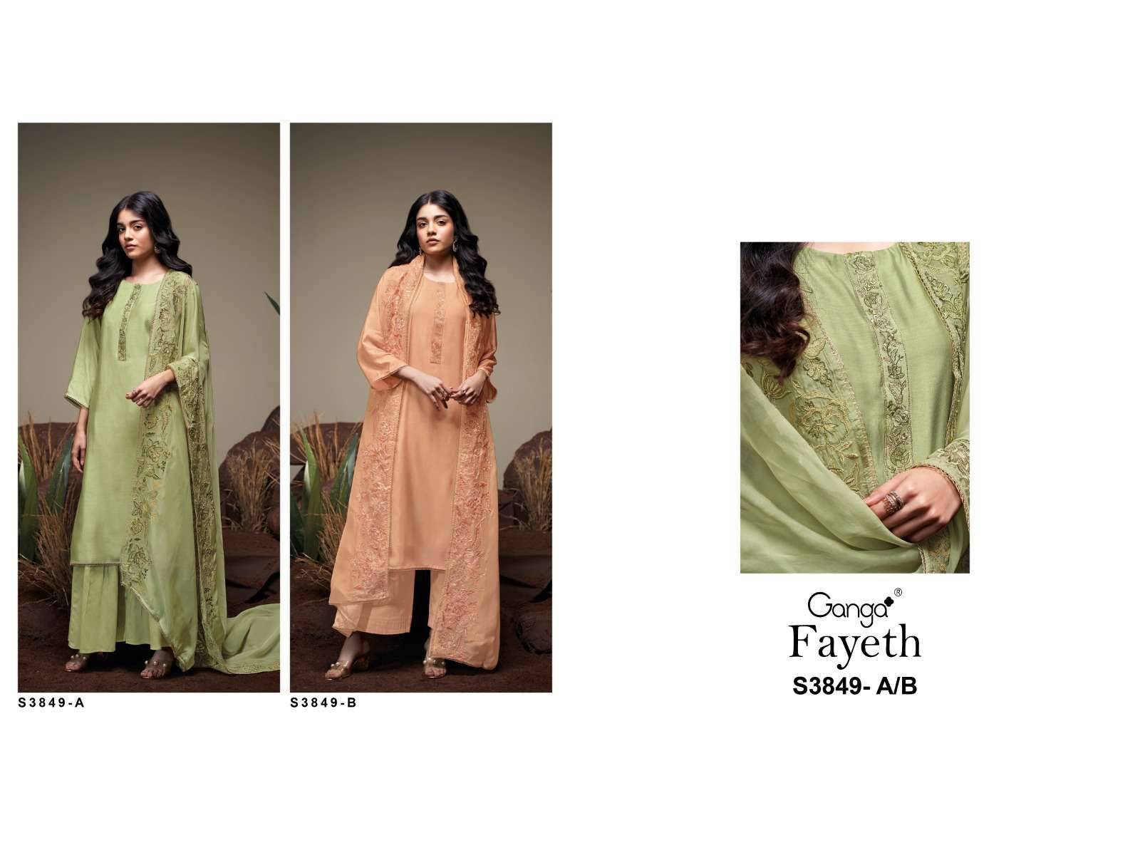 Ganga fayeth 3849 dress materials in wholesale rate